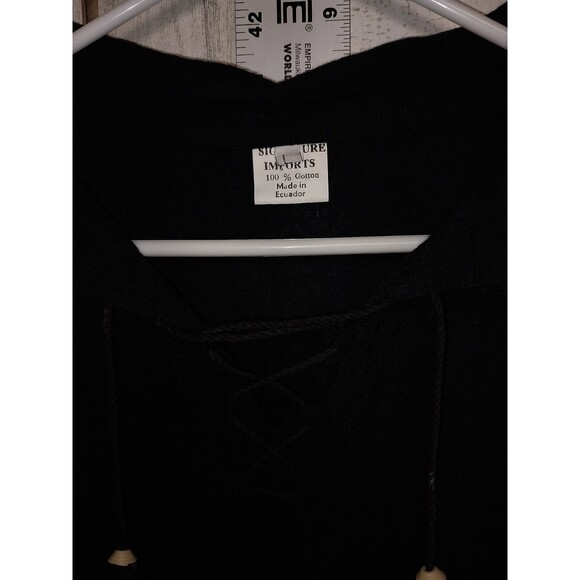 Signature Imports Women's Large Black 100% Cotton Blouse - Picture 4 of 5